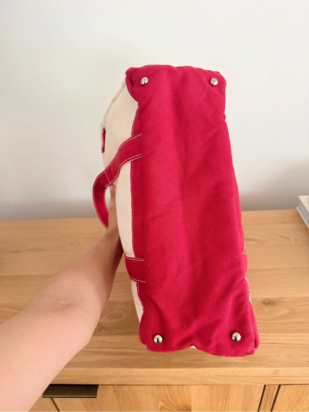 Boatkin Sunwin  New Canvas Tote Bag with Red Trim